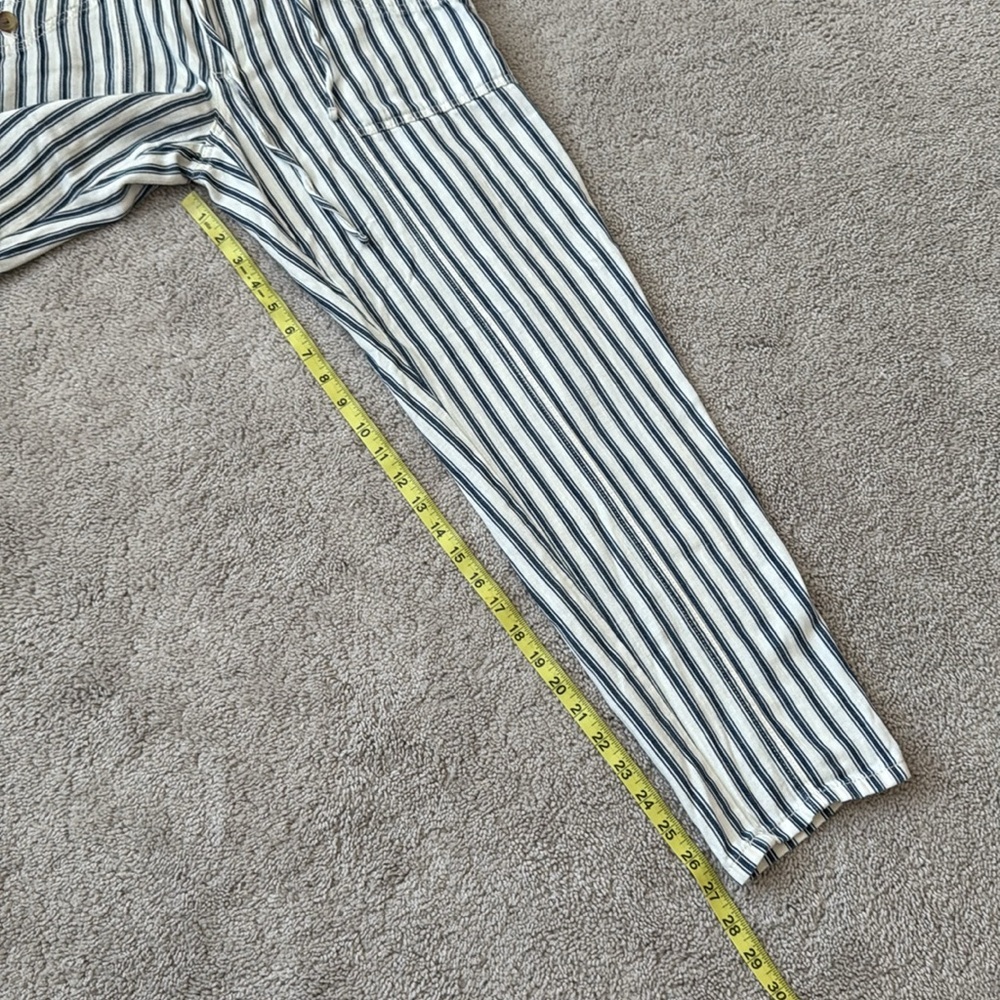 American Eagle Striped Drawstring Straight Legs pants | size 2 | blue & white - Picture 7 of 8